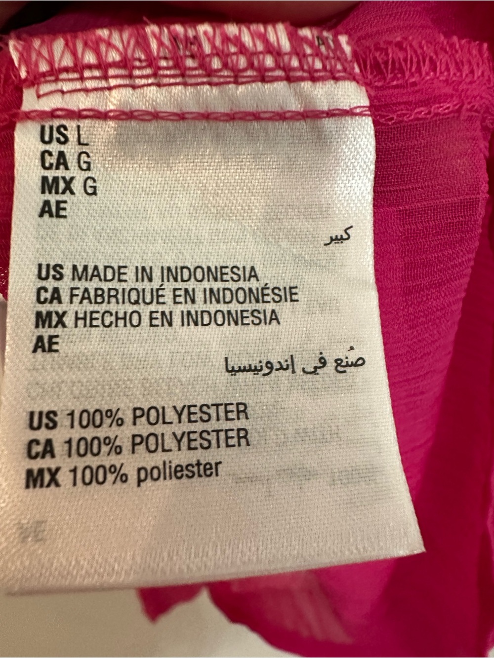 Bundle 4/$25 INC International Concepts Hot Pink Tie-Neck Sheer Blouse - Picture 5 of 5